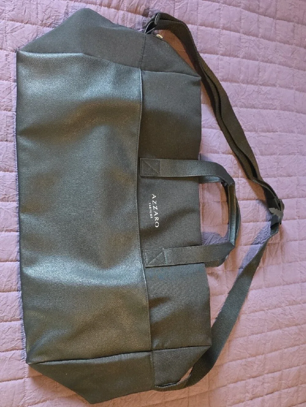 Azzaro Black Men's Duffel Bag with Shoulder Strap